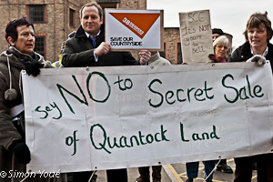Somerset County Council sell Quantocks protest